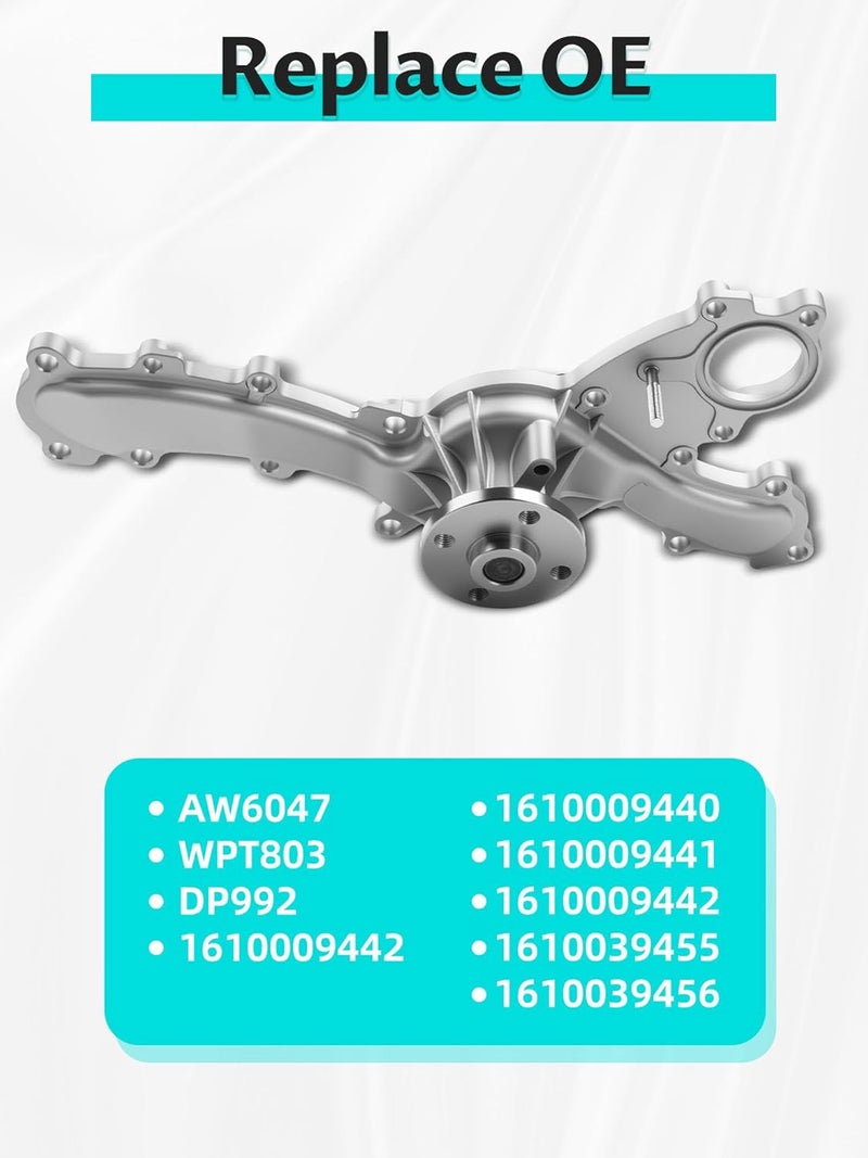 Pnktool WPT803 Engine Water Pump Kit Compatabile With Le～xus ES350, RX350, RX450H, Avalon, Camry, Highlander, Rav4, Sienna, Venza, AW6047 - Image 4